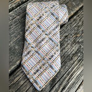Sears Tie The Mens Store Pink Blue Black Beige Bamboo Polyester Vintage 70s 80s